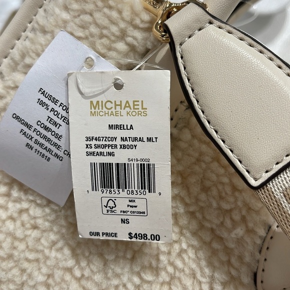 Michael Kors Mirella Extra-Small Sherpa XS SHOPPER XBODY
SHEARLING Crossbody TZ - Picture 11 of 16